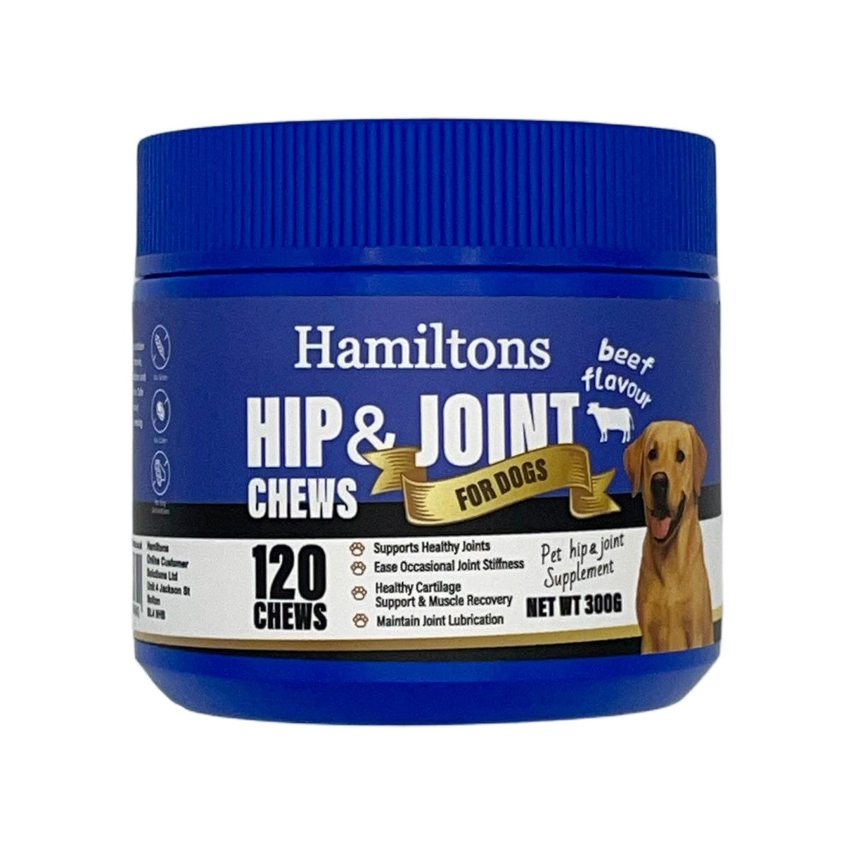 Hamilton’s Hip & Joint Supplement for Dogs – 120 Beef Flavour Chews
