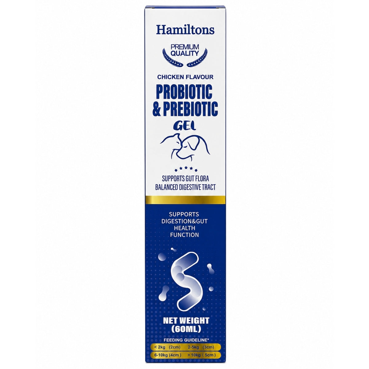 Hamiltons Probiotic & Prebiotic Gel packaging on a white background